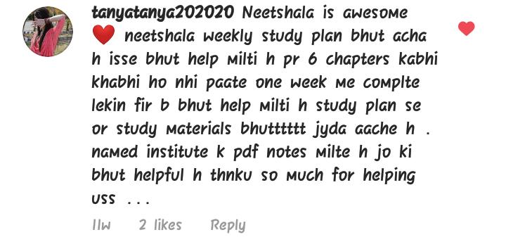 Review from Tanya, a NEETshala student