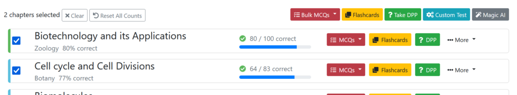 Bulk actions